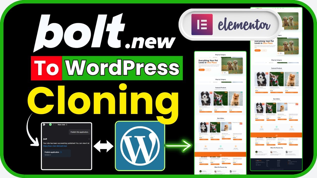 Клонируйте сайт bolt.new AI в WordPress + Elementor (без кодирования)