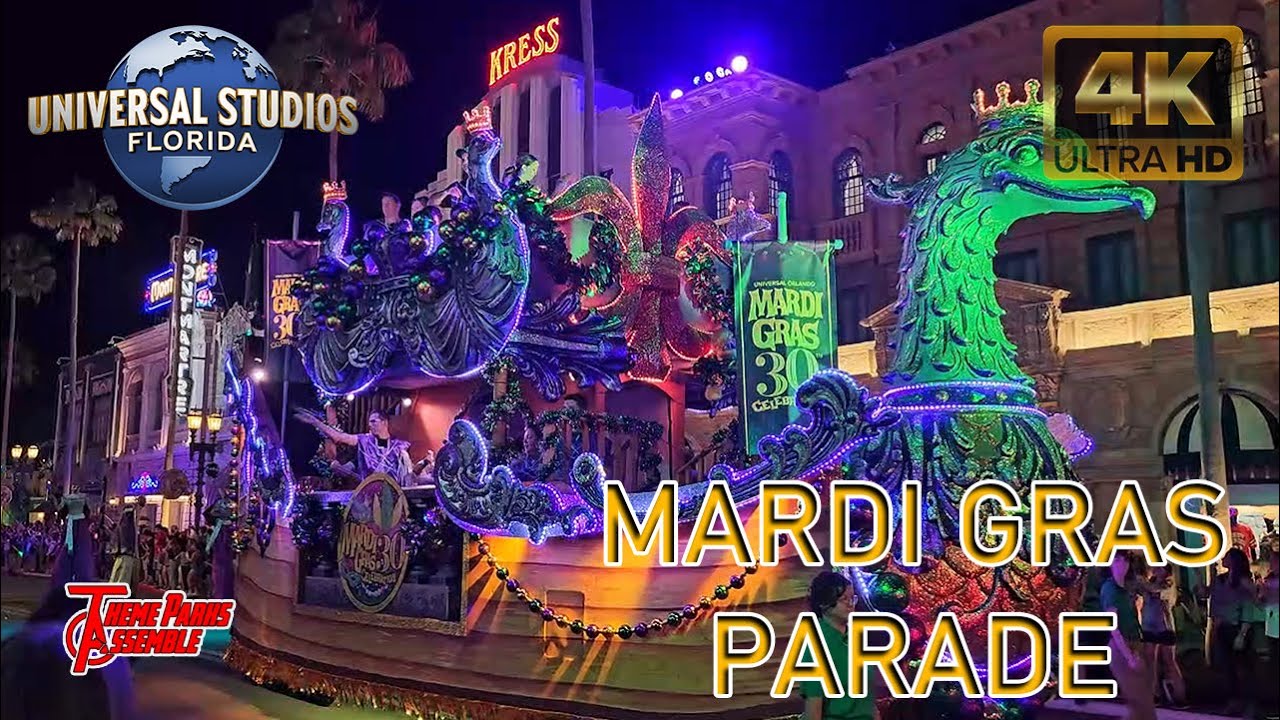 Mardi Gras Parade at Universal Studios Orlando Florida 4K - Feb 2025