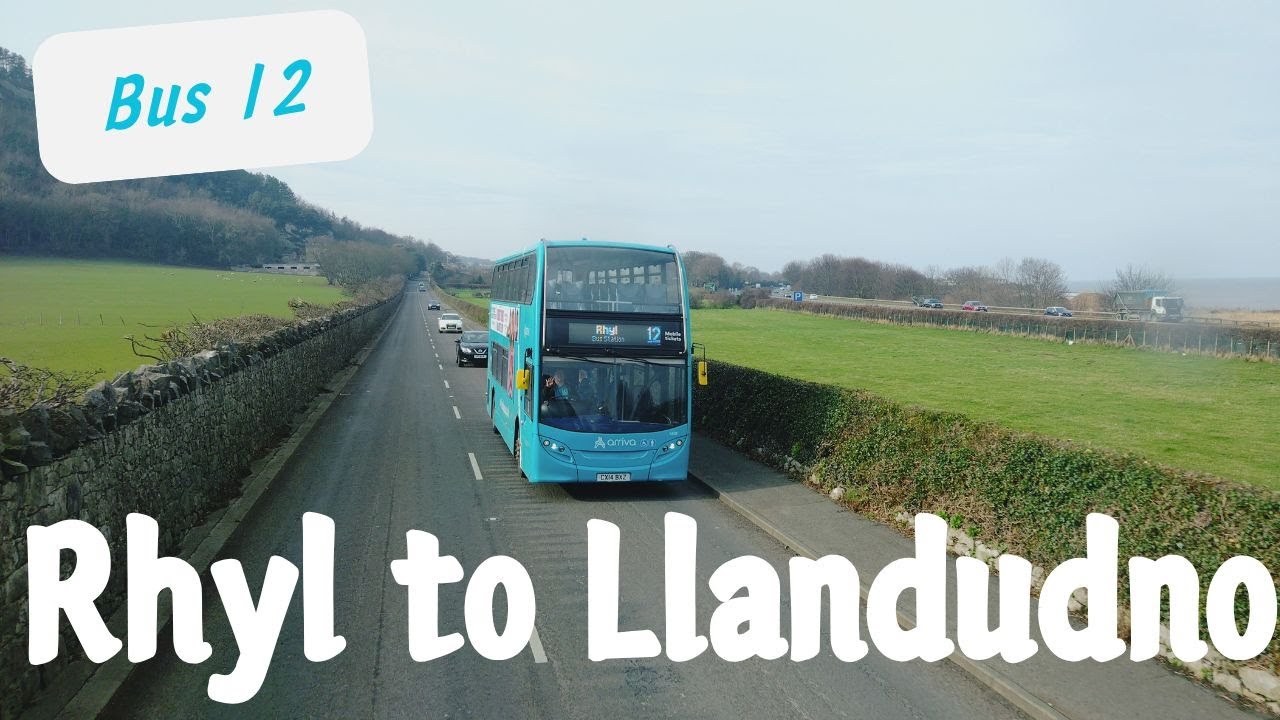 Riding to Wales' famous sea side town in winter | Bus 12 Rhyl to Llandudno Video | February 2025