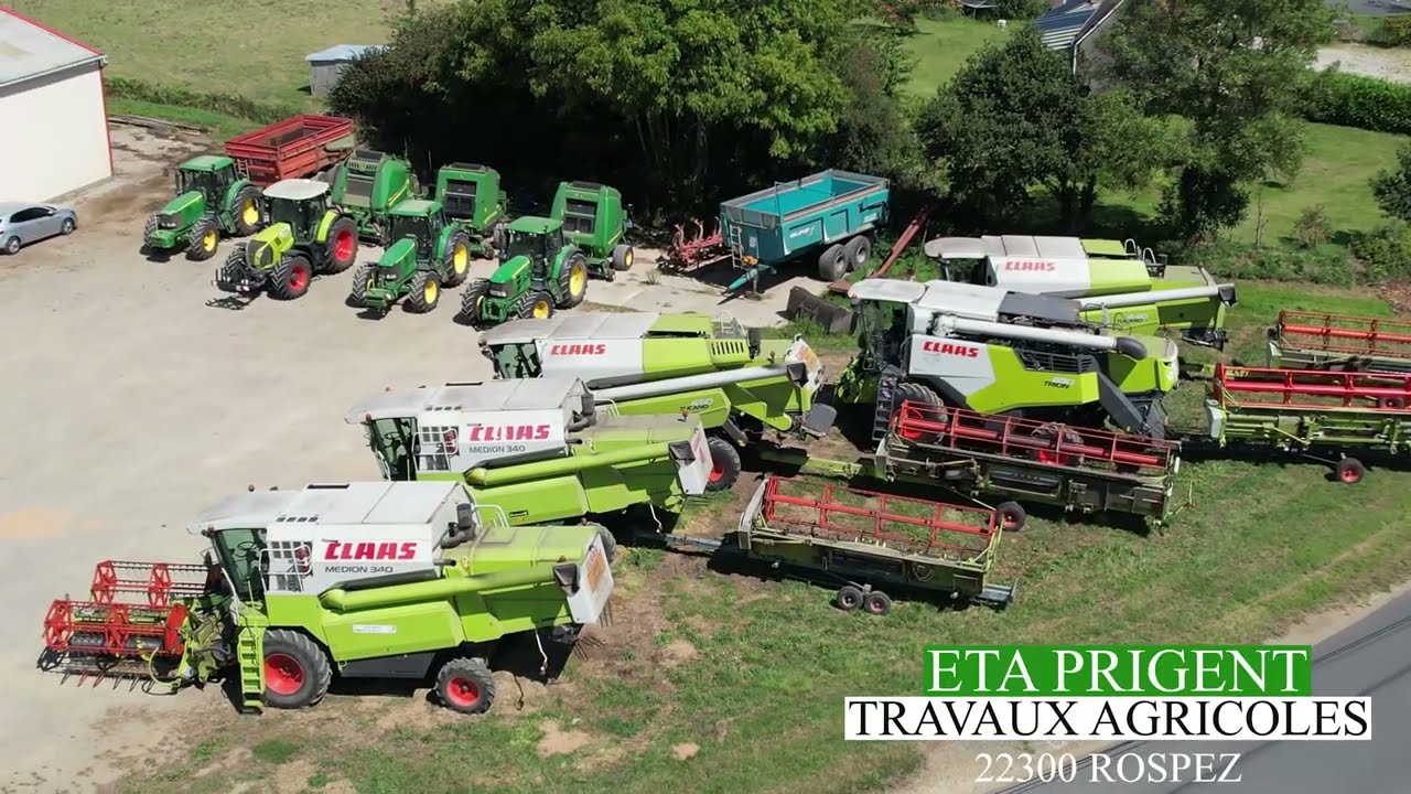 X5 CLAAS à la moisson chez ETA PRIGENT | 3 PRESSES JOHN-DEERE !