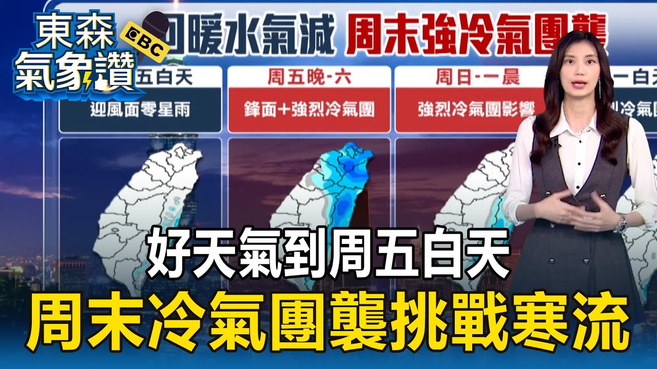 好天氣到周五白天 周末冷氣團襲「挑戰寒流」【東森氣象讚】