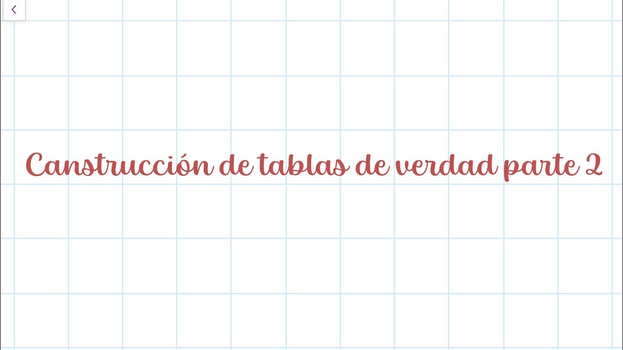 Construcción de tablas de verdad parte 2