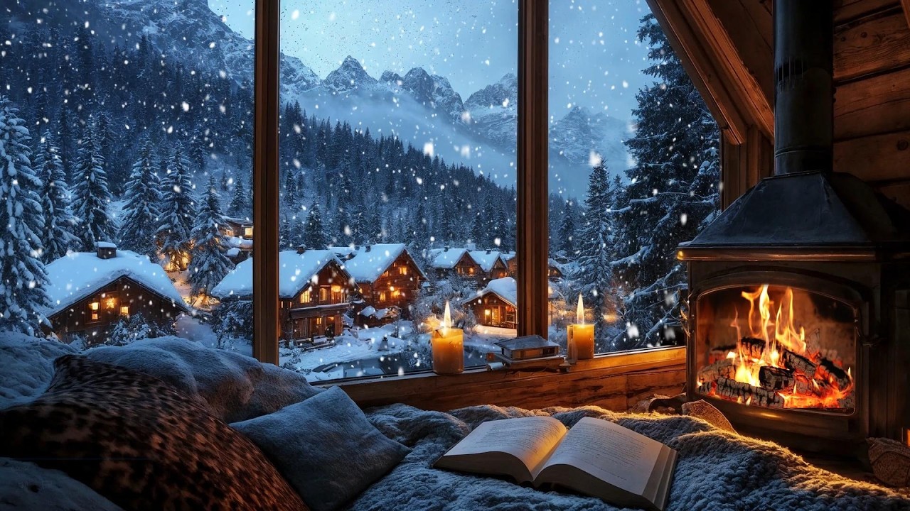 Sleep Instantly Tonight (NO ADS) ❄️ Snowy Cabin Fireplace • Increase Deep Sleep • Goodbye Insomnia