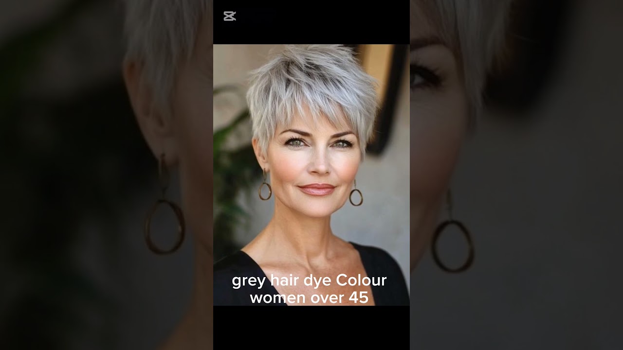 short pixie haircut and hairdye Grey dye