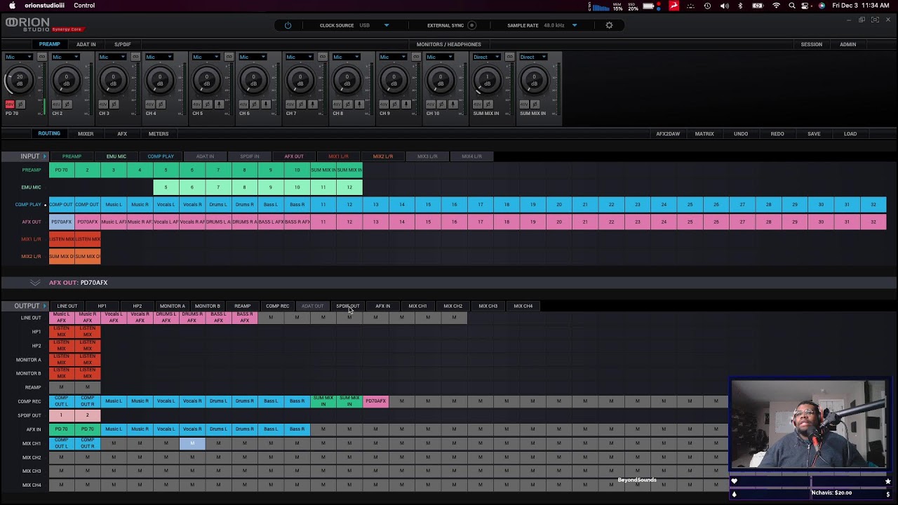 Antelope Audio Orion Synergy Core | AFX + AFX2DAW | ROUTING | ANALOG SUMMING