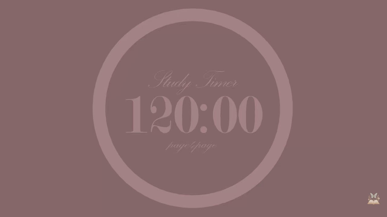 120 Minute Study Timer | Vintage Rose & Lavender Aesthetic Countdown | 2 Hour Focus Timer (No Music)