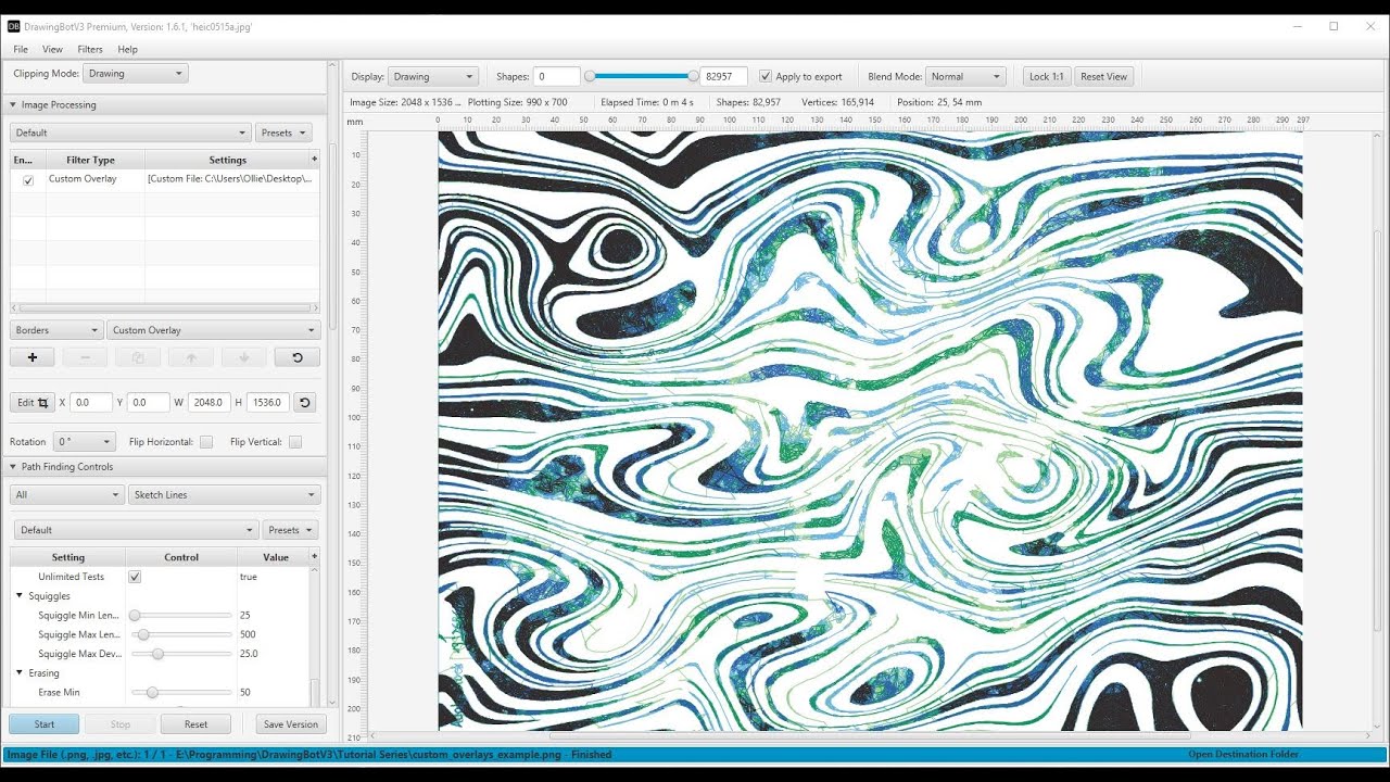 Abstract Pen Plotter Art with Custom Overlays