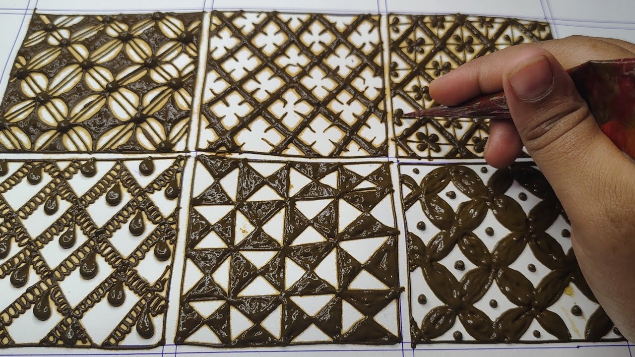 Kajal Mehandi Design part -5|| Tips and tricks||Day 5|| Latest Grids Design 2025 ||Easy Grid 
