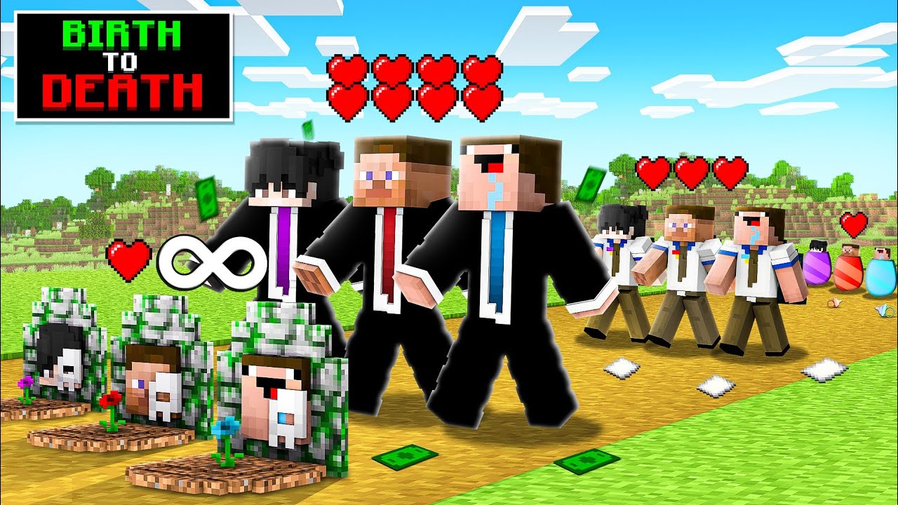 Becoming RICH🤑 in Minecraft as BIRTH To DEATH in Illegal ways😨