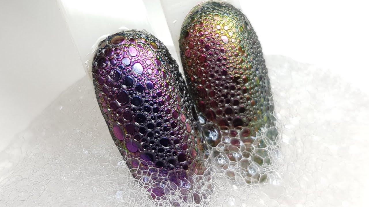 Efekt piany na paznokciach || Bubble Nails