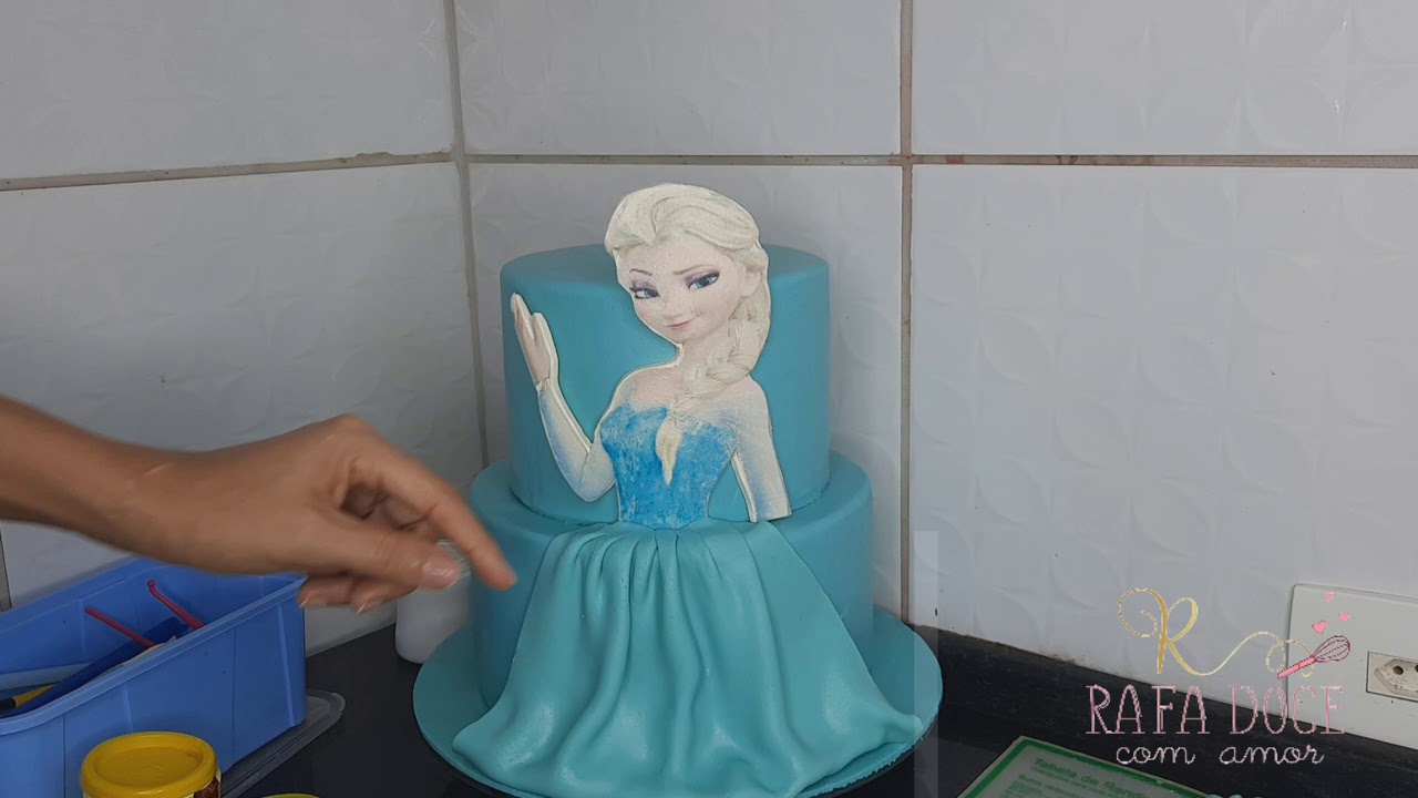 Bolo FROZEN/ ELSA todo em pasta de leite |rafa doce com amor