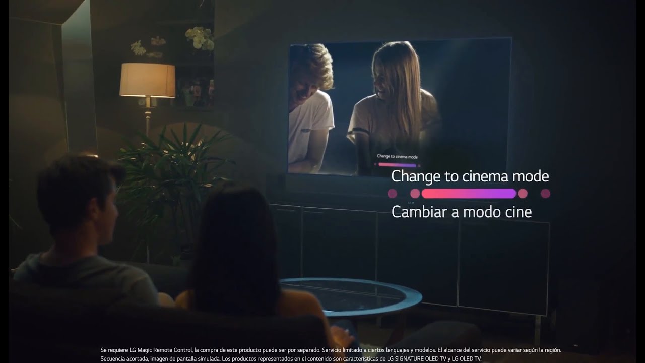 &iexcl;Con LG TV AI cambiar al modo cine es m&aacute;s f&aacute;cil!