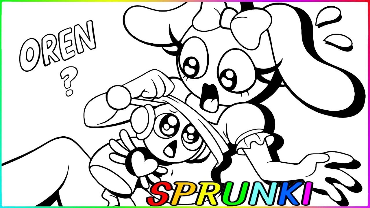 SPRUNKI   NEW COLORING PAGES   Pinki  Baby Oren! What are you doing here