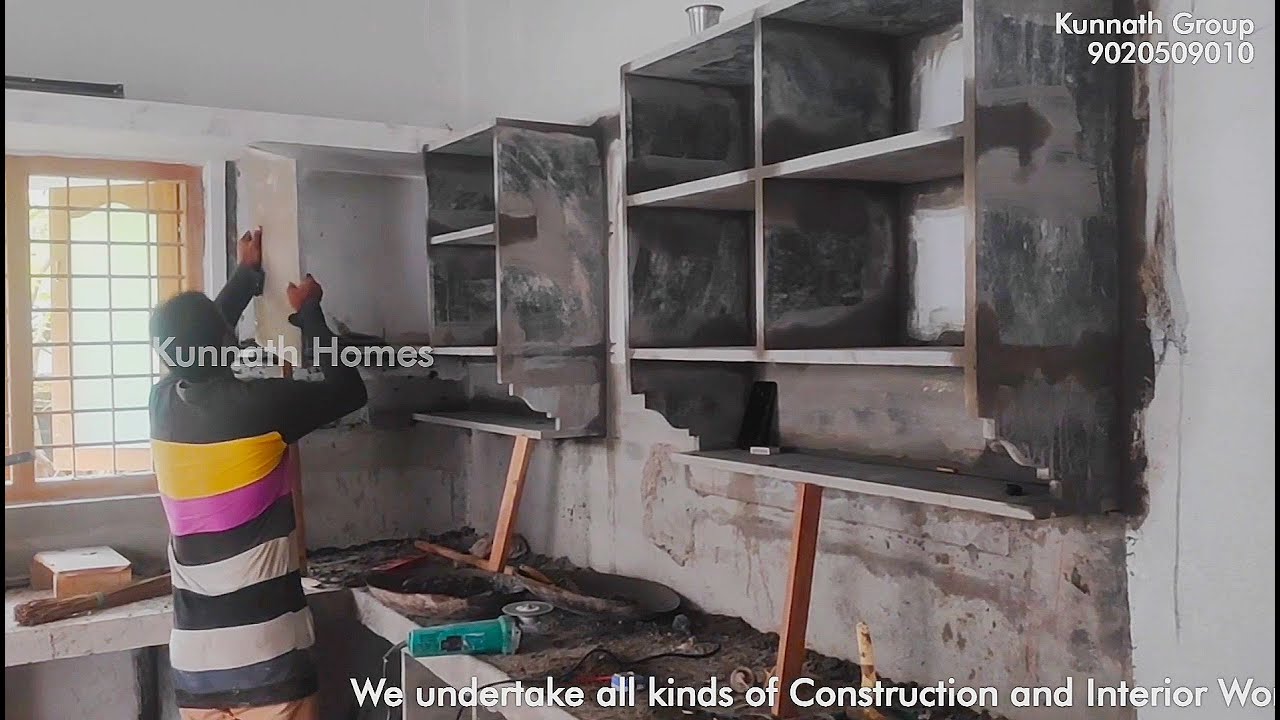 Kitchen Caboard Making Process 😲 Modular Kitchen Shelves Making Using Ferro Slab Technology-Low Cost