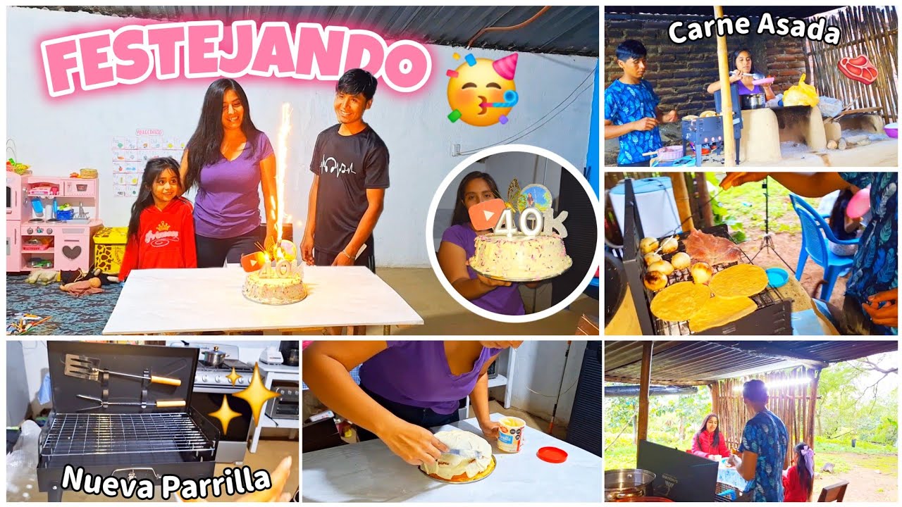 HACEMOS CARNE ASADA🥩 y un PASTEL 🎂 Festejo por los 40 mil Suscriptores 🥳 + NUEVA PARRILLA ✅️