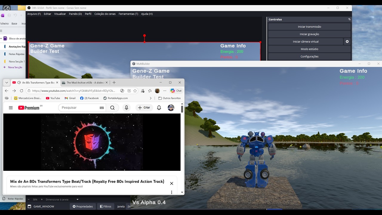 Game Builder Alpha 0.4 - Reações baseadas em ações sobre variáveis dinâmicas.