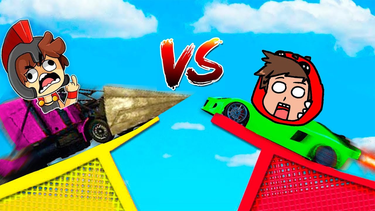 DESTRUCTOR de AUTOS vs SUPER COCHE en la MEGA RAMPA 😂 INVICTOR GTA 5