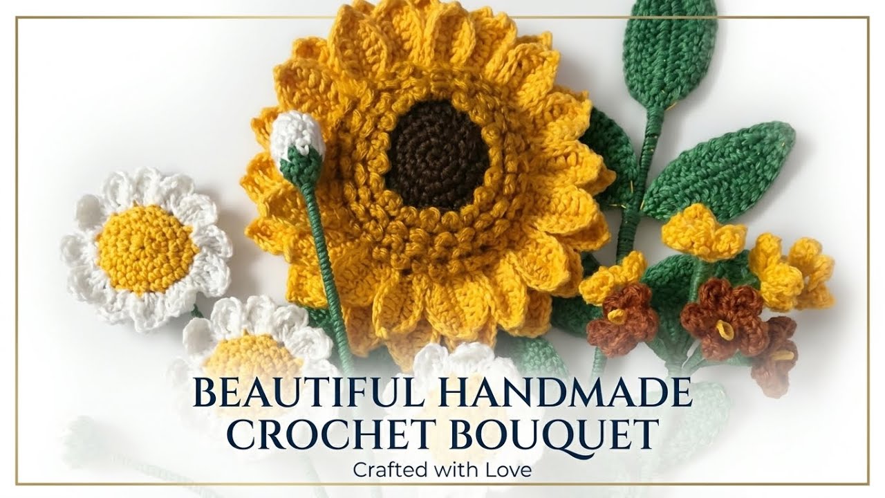 Crochet sunflower 🌻 @craftyhands-h8m#crochet #knittig #