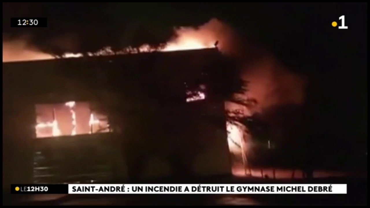 Saint-André : un incendie a détruit le gymnase Michel Debré