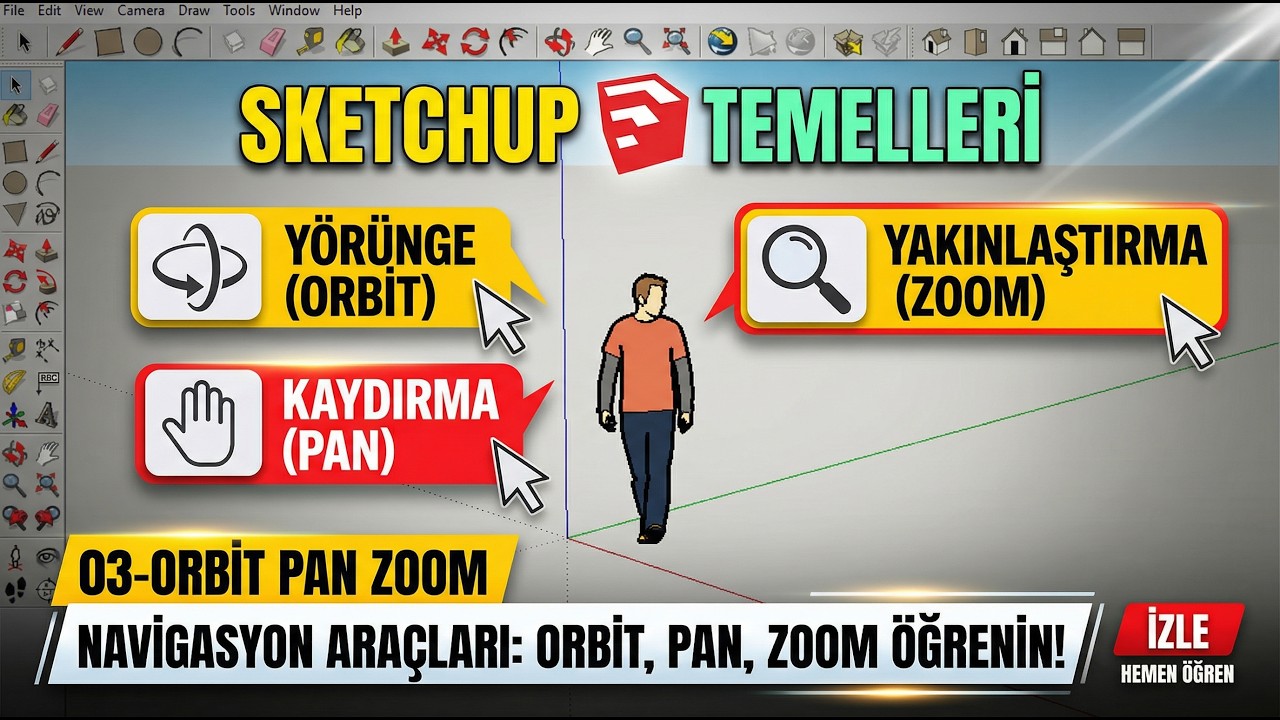 Sketchup Navigasyon - Orbit Pan ve Zoom Kullanımı
