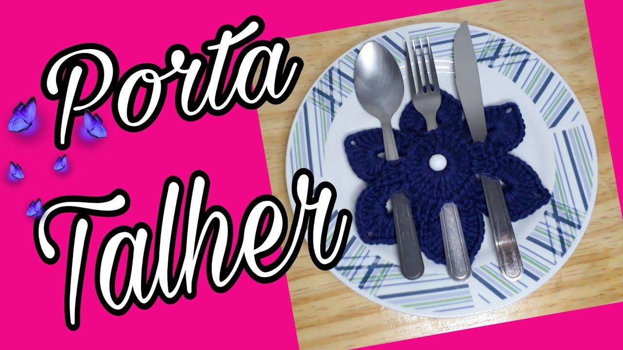 Marta Artesã - Porta talher em crochê ❤🍴🥄