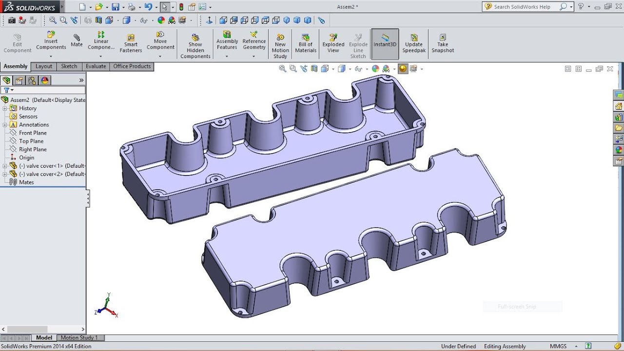 SolidWorks Tutorial  Engine Valve Cover