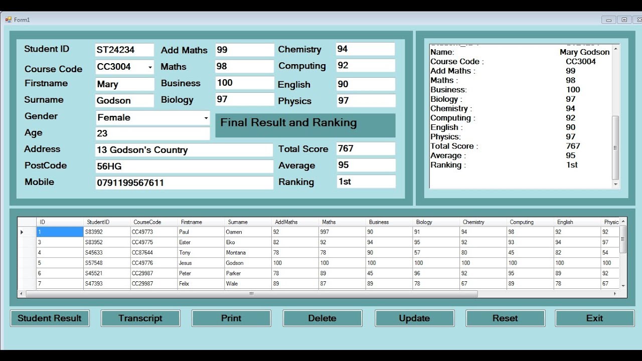 How to Create Student Database Management Systems using SQLite in C# - Full Tutorial