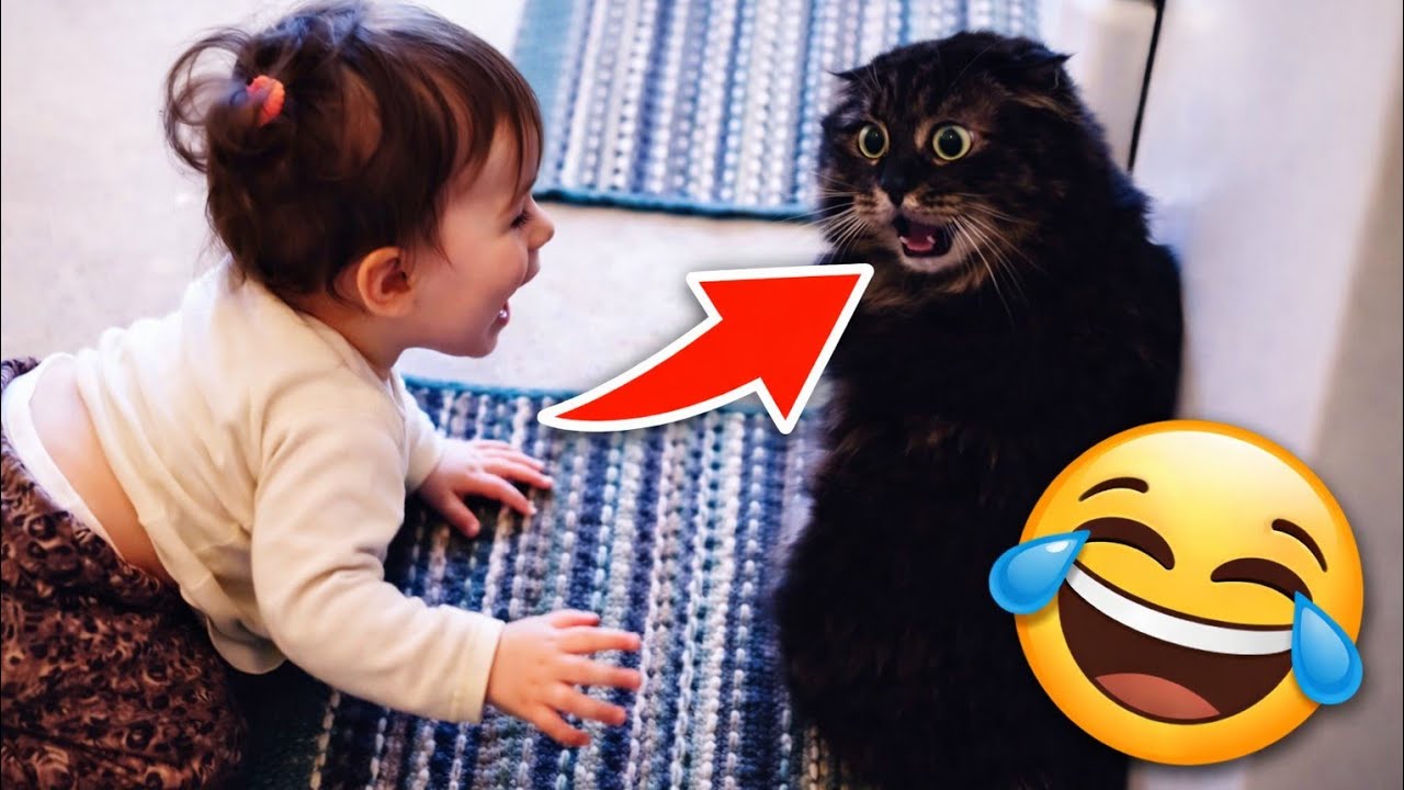إذا كنت تحب القطط والأطفال 🐱👶 شاهد هذا فوراً 😂أجمل وأطرف لحظات القطط مع الأطفال 😂