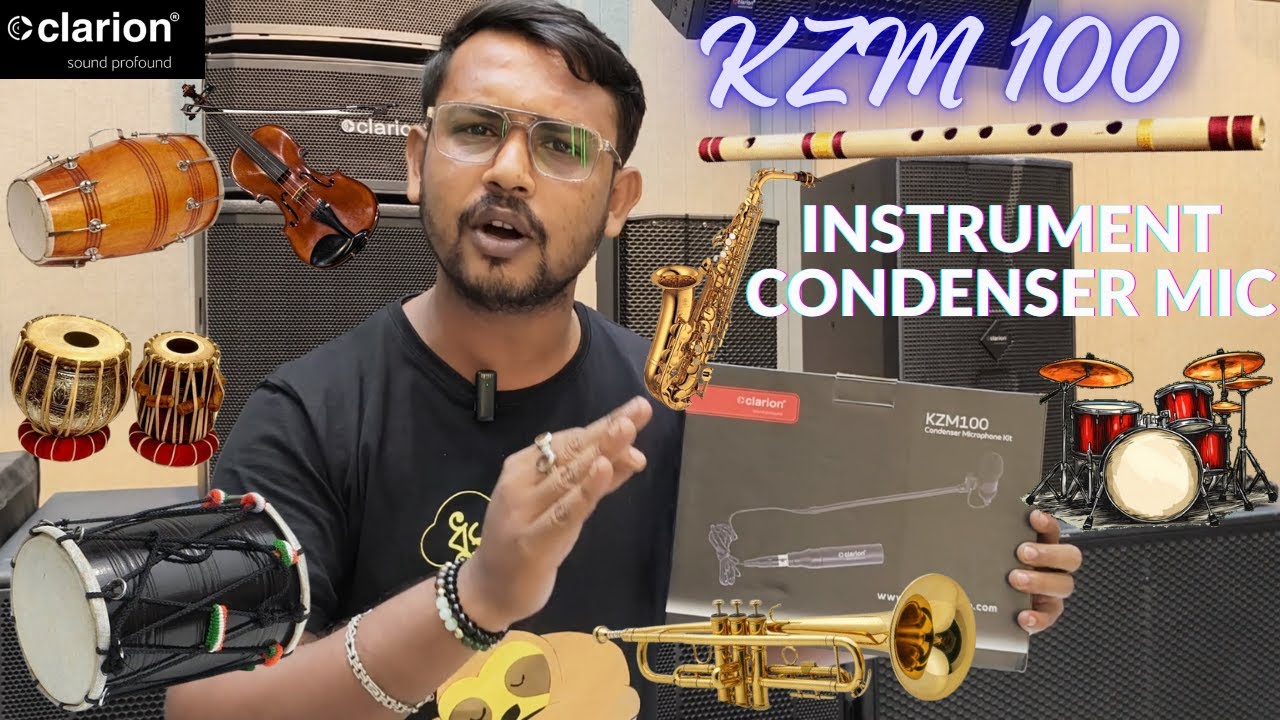 Condenser Mic for Saxophone,Flute,Drums,Dholak,Trumpet,Mridangam, clarion KZM 100-Sound&Tech