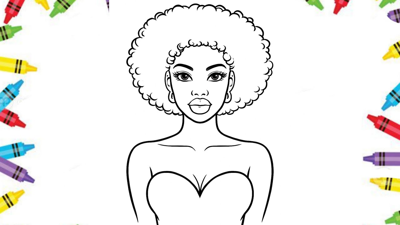 Relaxing Coloring Video|Coloring a Woman Face Step by Step|Satisfying Art|coloring book|coloring 