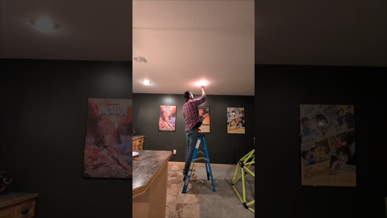 Remodeling my Wifes basement Part 3 #asmr #retrofit #painting #lighting #contractor #painter
