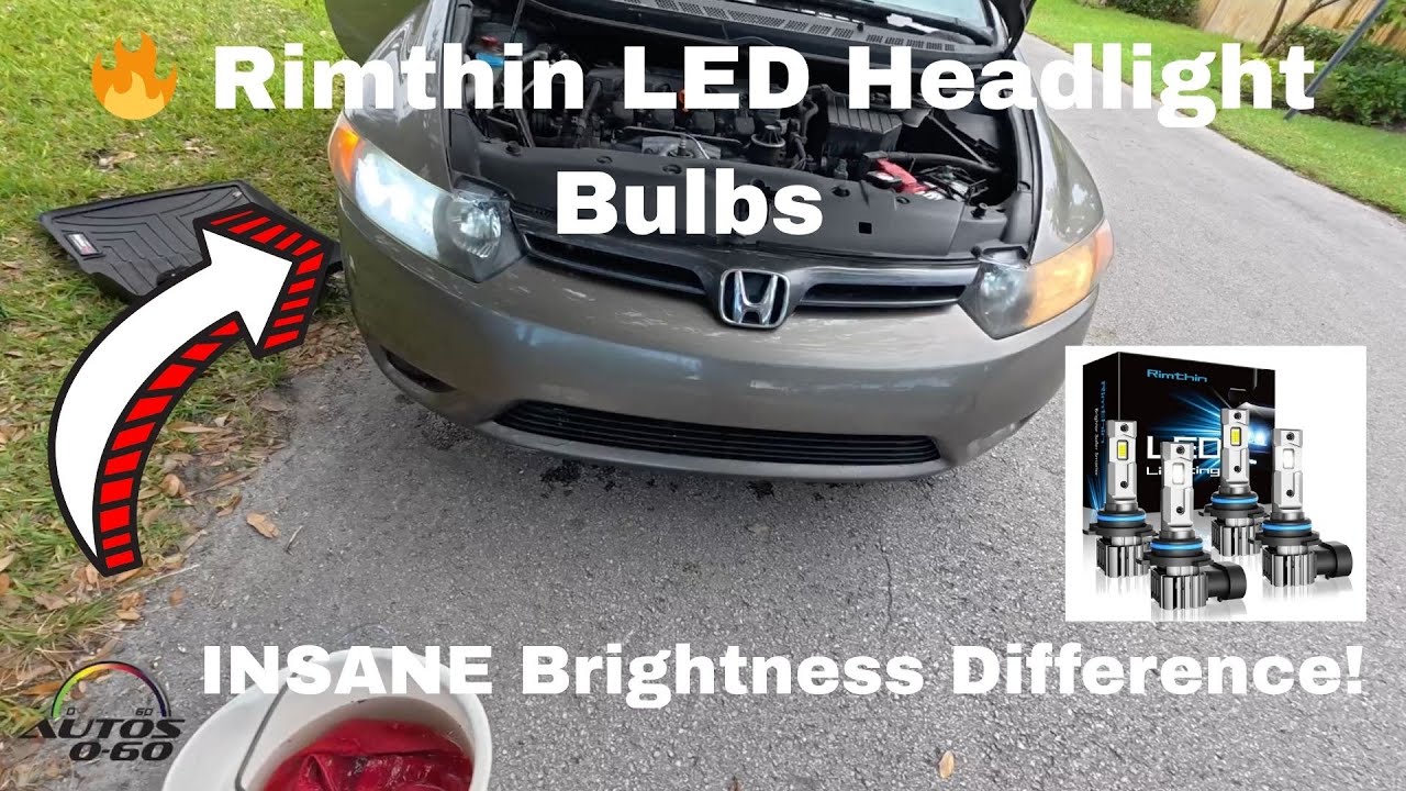 🔥 Rimthin LED Headlight Bulbs 2008 Honda Civic – 6000K Cool White, 50,000 Hour Lifespan Waterproof!
