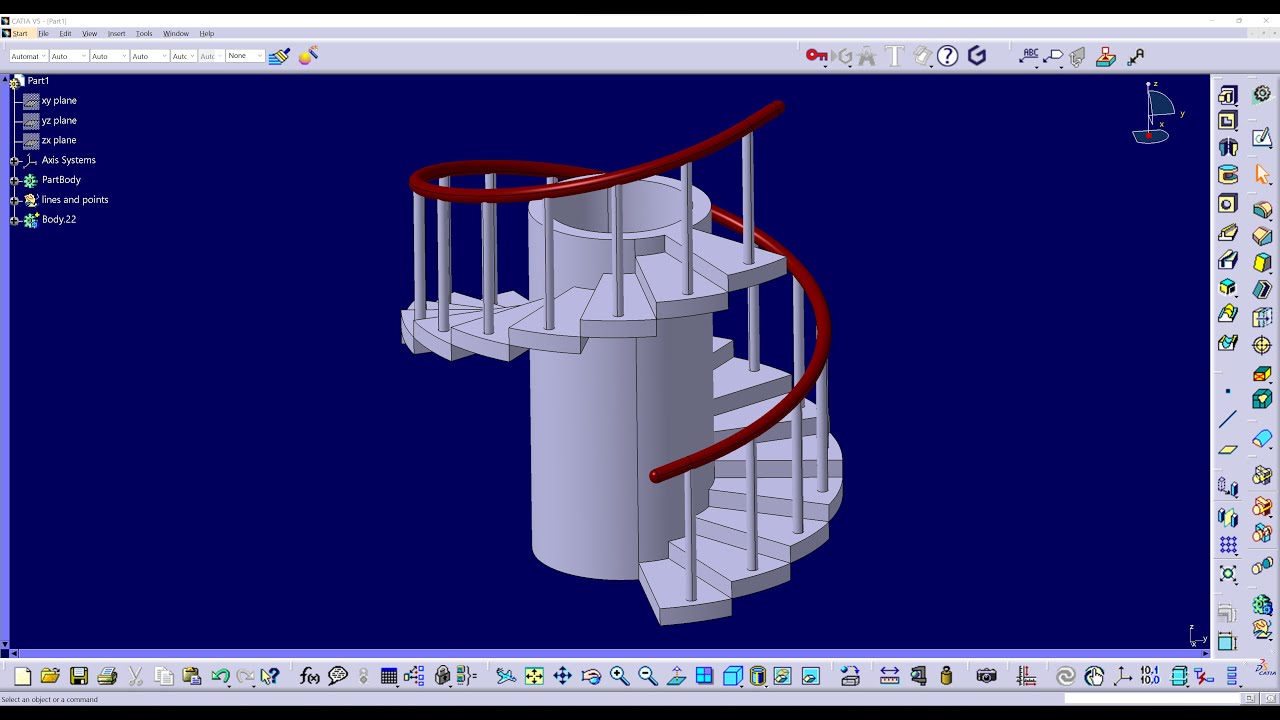 1. Catia V5 Spiral staircase