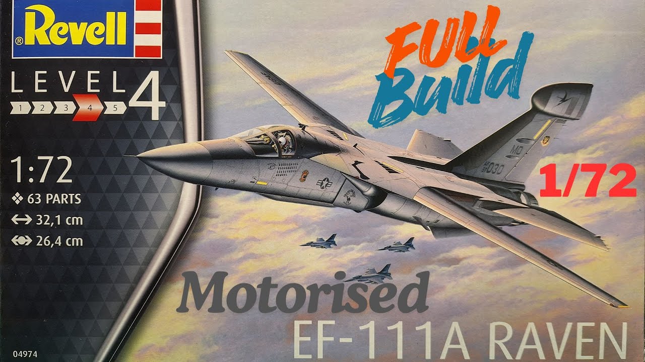 Моторизованный Revell F-111 Raven 1/72. Озвучено без музыки.