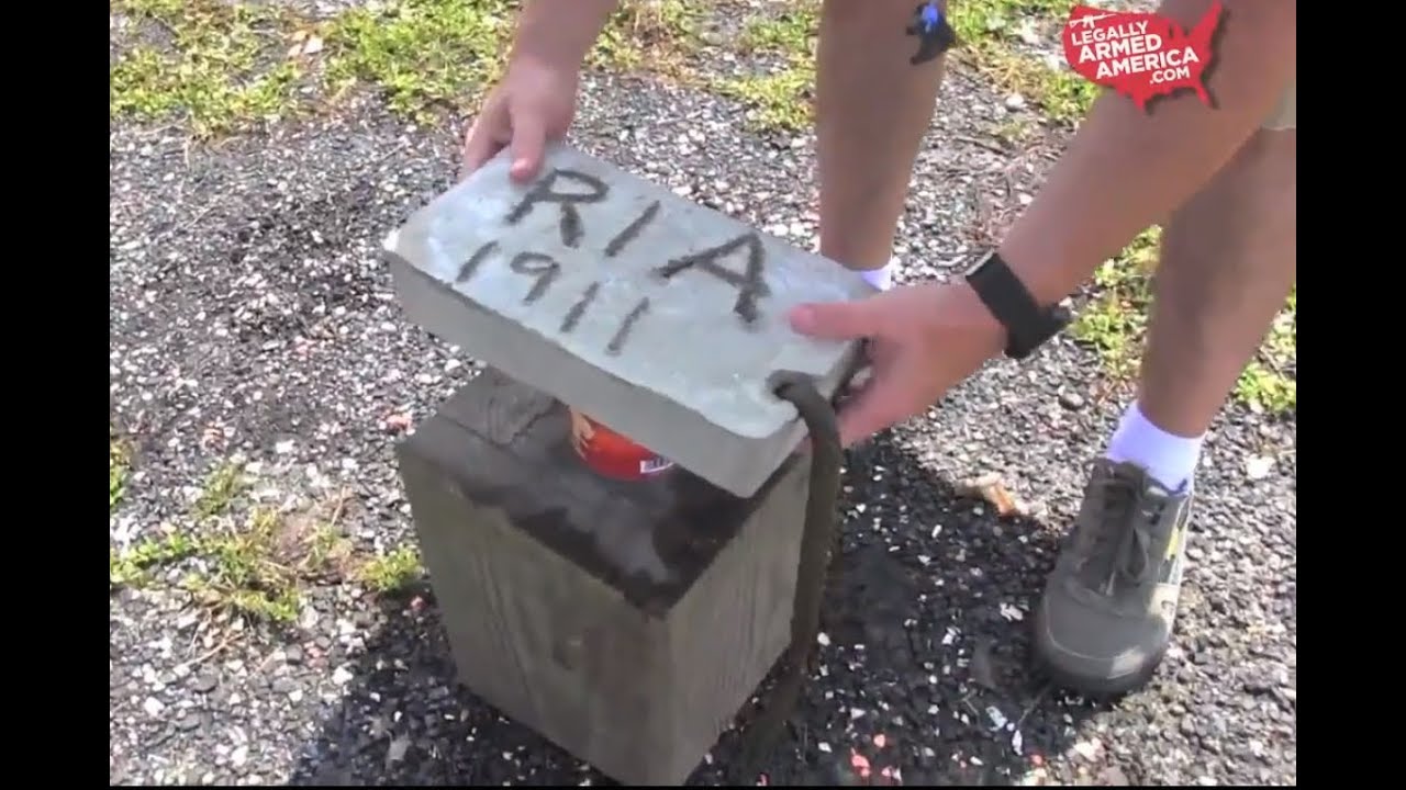 1911 blasted out of concrete with binary explosives