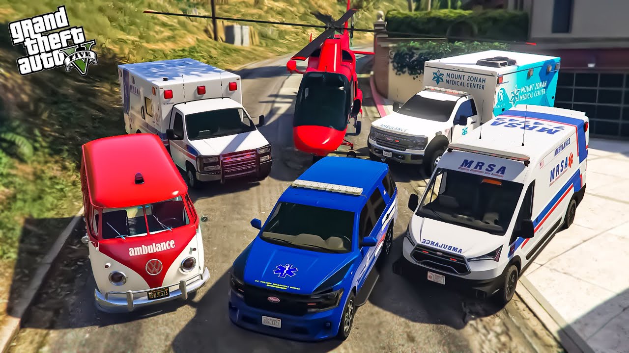 GTA V - Stealing HEAVY MEDICAL Vehicles with Franklin in GTA 5!