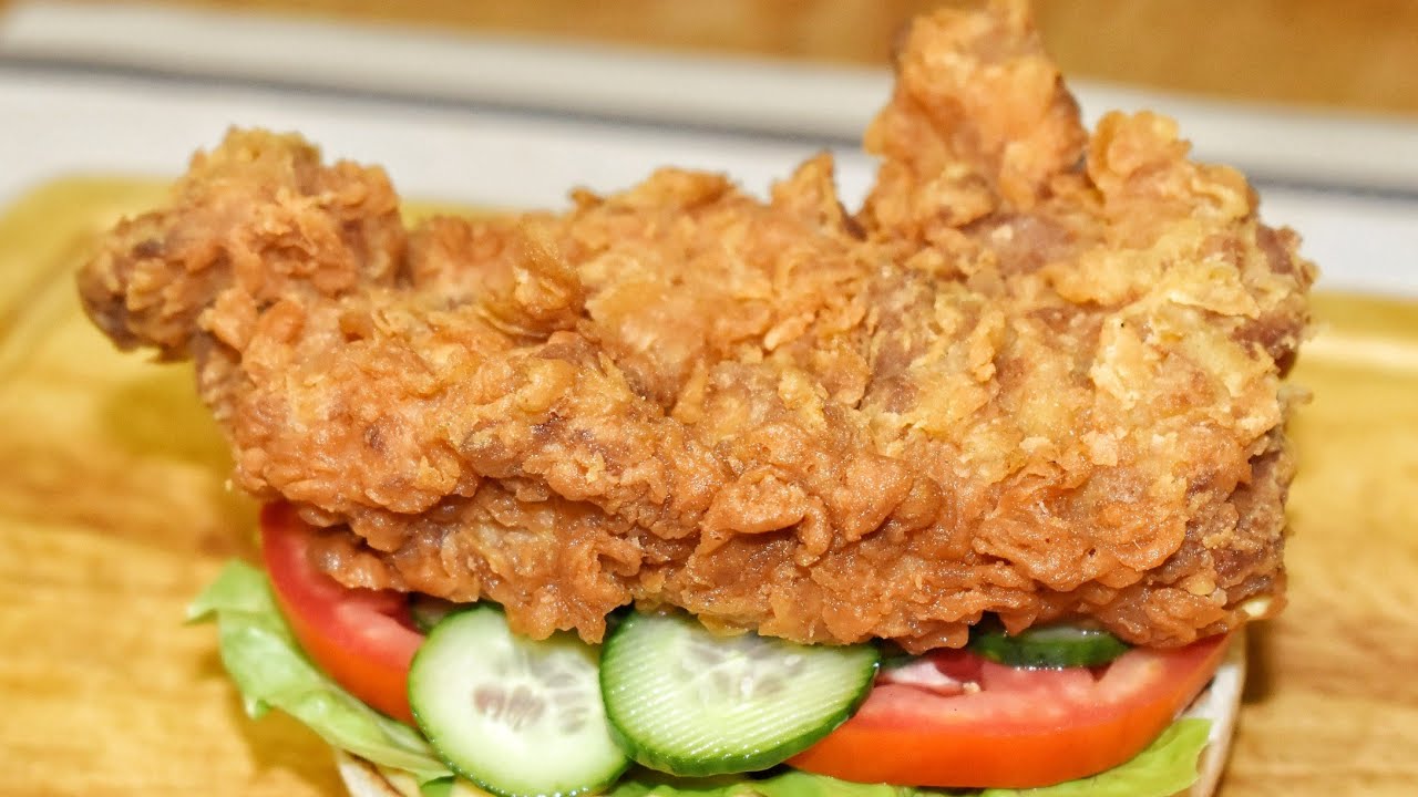دجاج كنتاكي مقرمش احسن وصفة ستراها اسرار ونصائح/ مع صلصة الهني مسترد Crunchy Juicy Chicken Burger