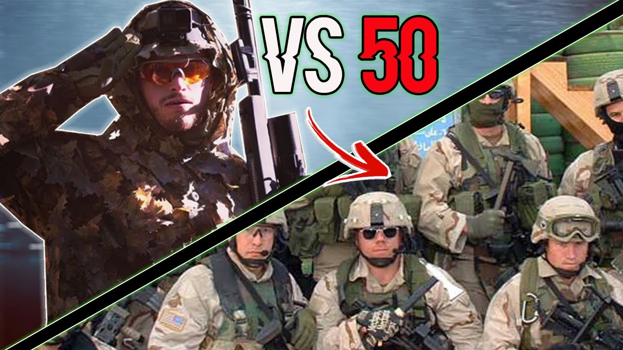 1 страйкбольный снайпер против 50 страйкбольных игроков! (Симулятор боя на 300 игроков)