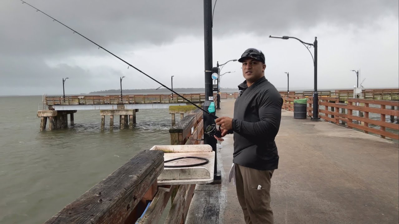 Rain Hits Saint Simons Island Pier, Georgia!