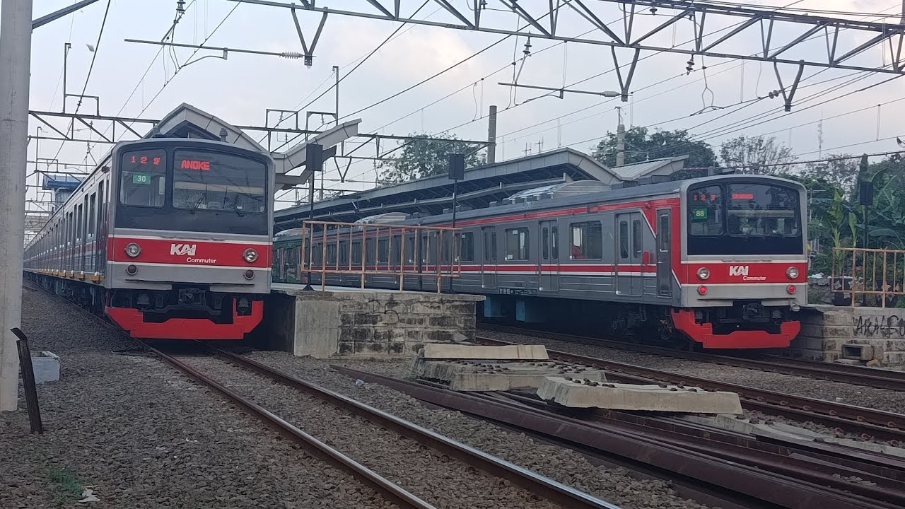 Hunting kereta api &kereta Krl Commuter line sore hari dan siang hari