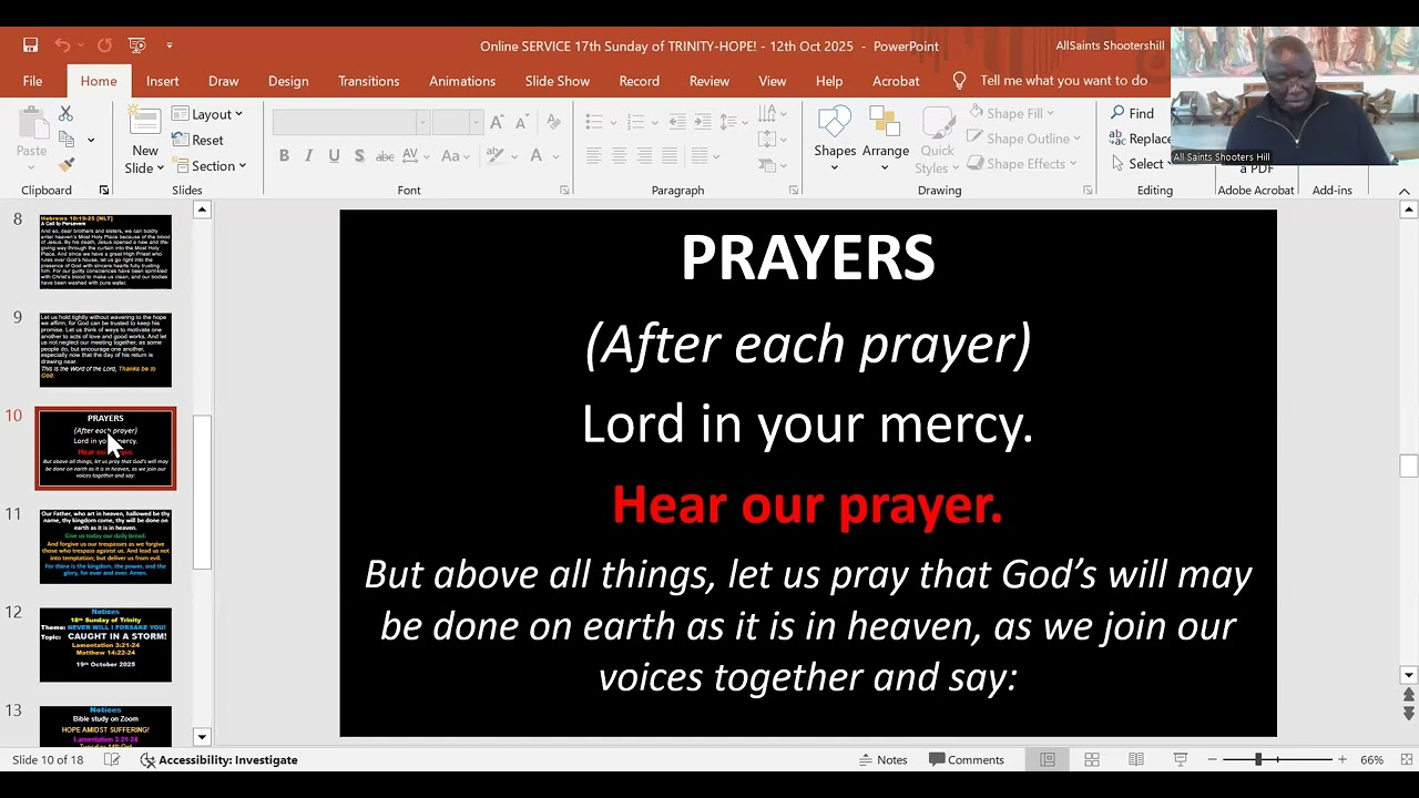 HOPE!  - ALL SAINTS SHOOTERS HILL. 12th October 2025