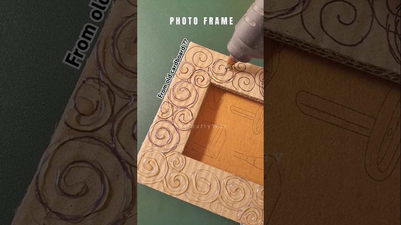 DIY Photo Frame from Cardboard #bestoutofwaste #cardboardcraft #shorts #artandcraft #trending #fyp