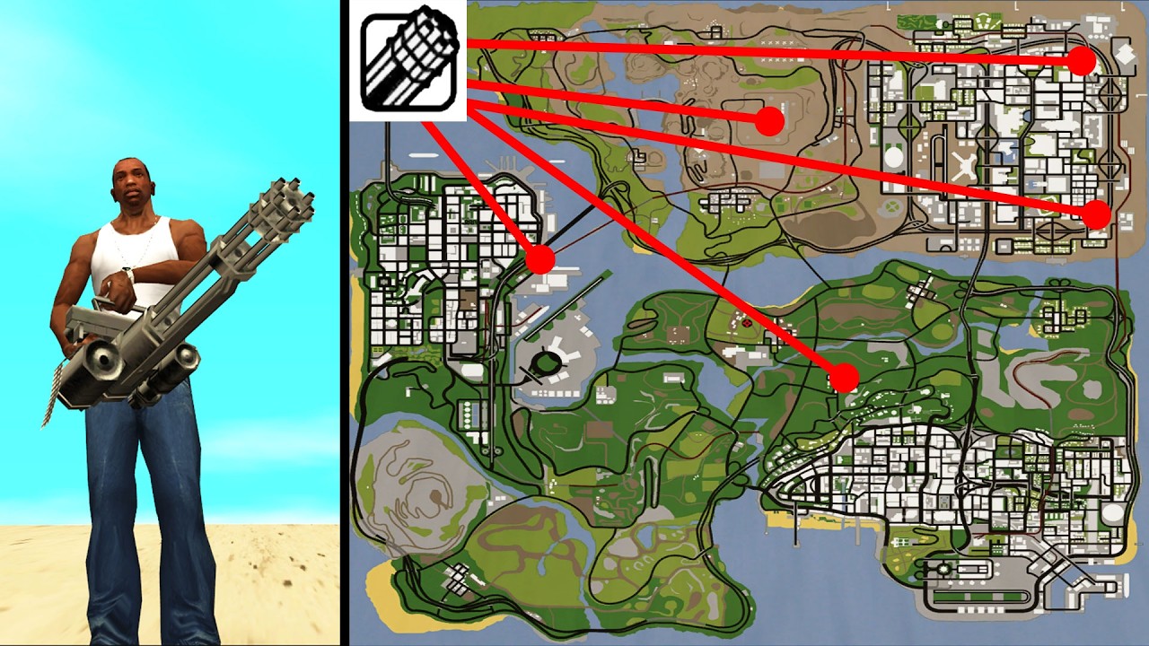 ALL Secret Minigun Locations in GTA San Andreas