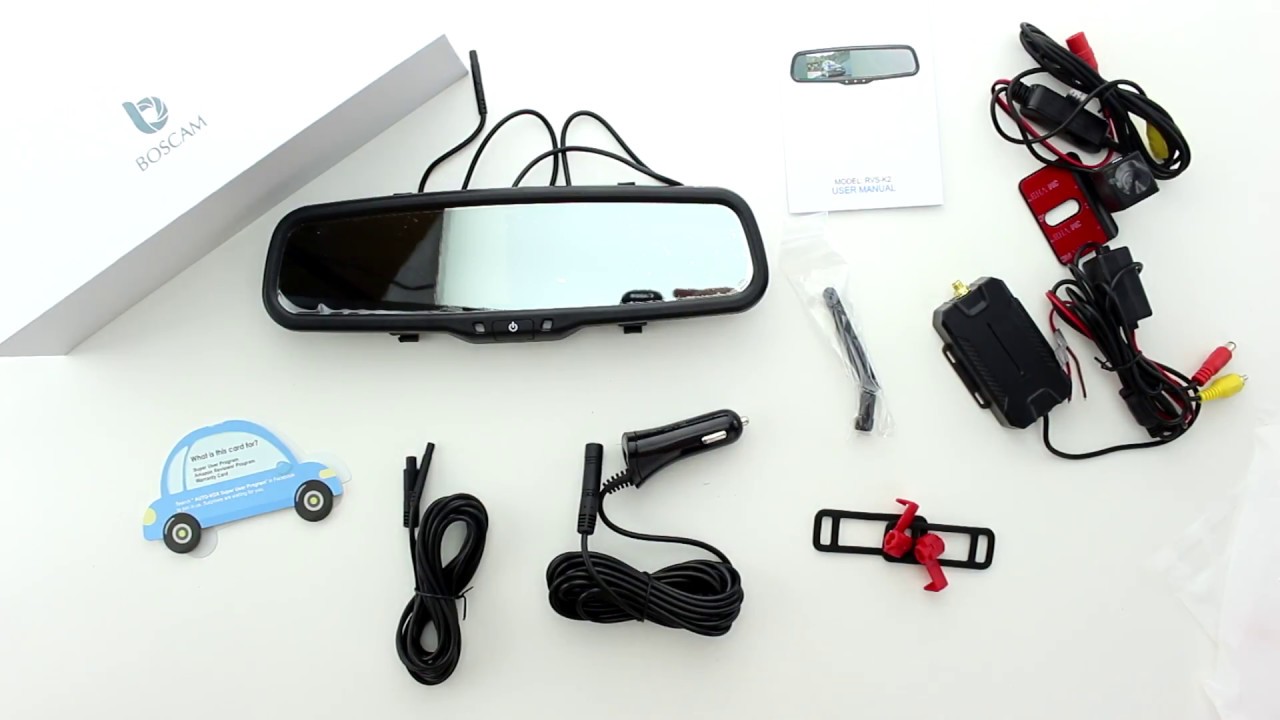 Unboxing BOSCAM K2 Wireless R&uuml;ckfahrkamera Kit R&uuml;ckspiegelmonitor mit Wireless Sender