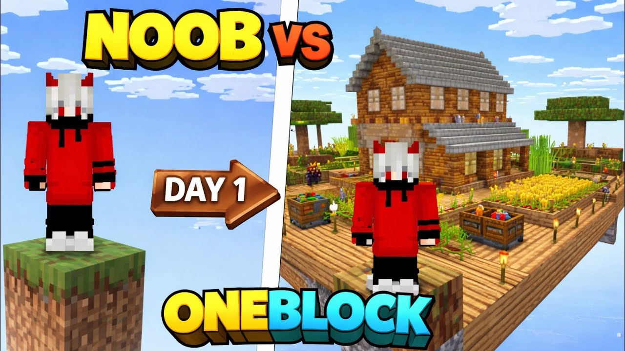 Day1 to day5 in one block series konjam  paravala #oneblock minecraft 