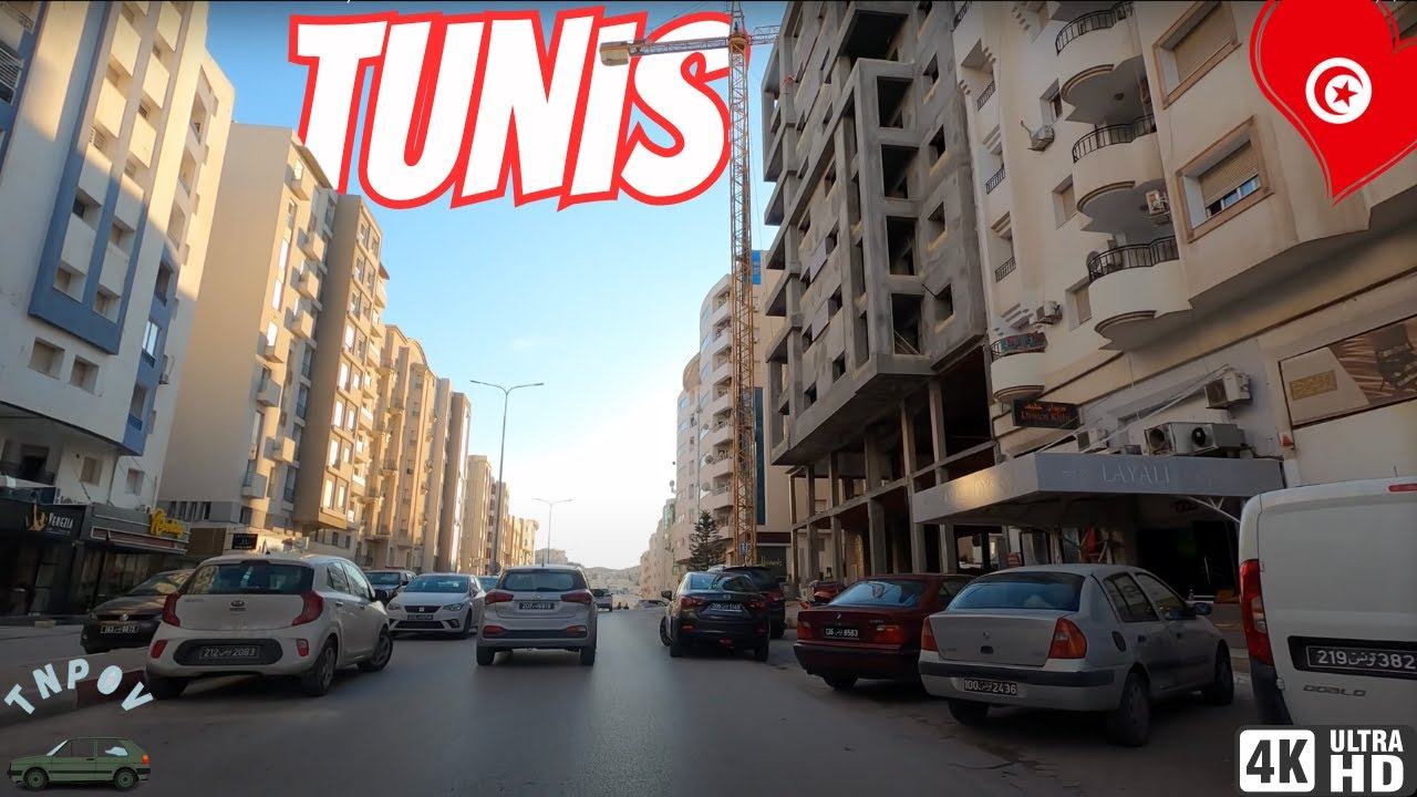 H&eacute;di-Nouira Avenue In Ennasr, Tunisia 4k 🇹🇳