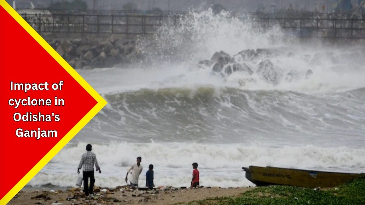 Odisha: Rough sea, strong winds & rainfall in Ganjam this morning due to impact of cyclone Montha...