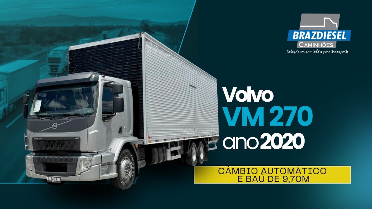 Volvo VM 270 6x2 2020 Automático, Baú de 9,50m
