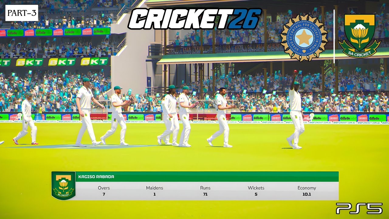 CRICKET 26 – India vs South Africa | Test Series | Part 3 #cricket26 #cricket #playstation5 #gaming 