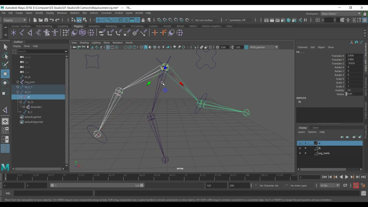 Maya fk  and ik switch or ik fk switch